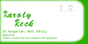 karoly reck business card